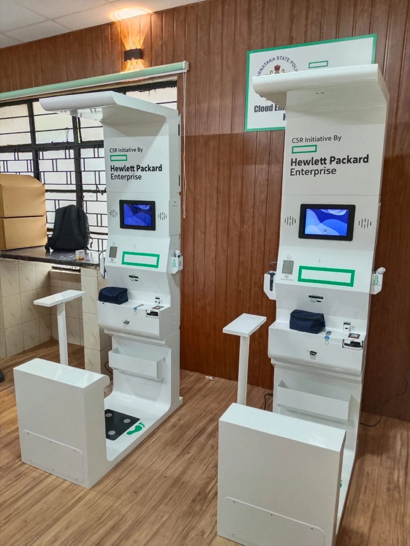 Health kiosks deployed under HPE's CSR initiative with Karnataka State Police, part of our Karnataka presence