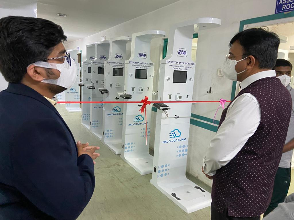 Shri Mansukh Mandaviya (Health Minister of India) inaugurated the latest batch of Clinics On Cloud Health Kiosk at Hindustan Antibiotics Ltd Pune office.